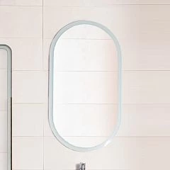 Зеркало Бриклаер Вега 55 овал c Led подсветкой, инфракрасный выключатель, овал